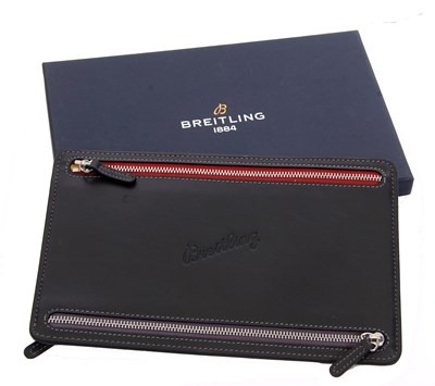 Lot 157 - A Breitling leather travel wallet, with two...