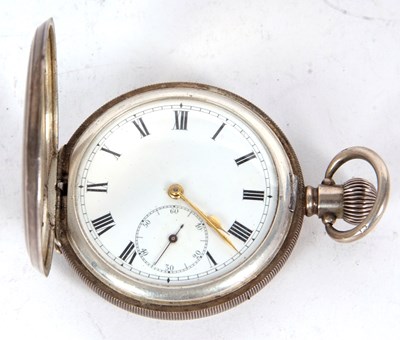 Lot 225 - A silver Hunter pocket watch, hallmarked...