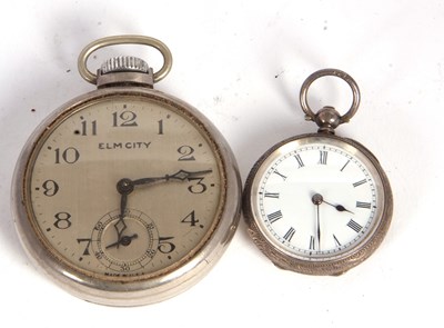 Lot 236 - Two pocket watches, one ladies white metal...