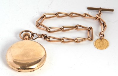 Lot 229A - A rolled gold Waltham Hunter pocket watch with...