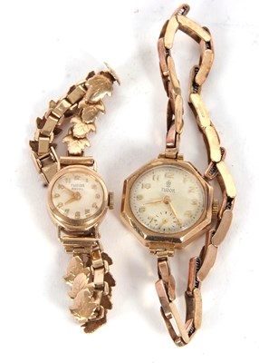 Lot 244 - Two ladies 9ct gold Tudor wristwatches, both...