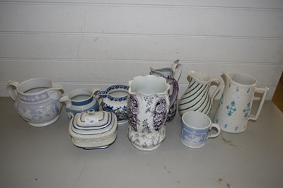 Lot 23 - MIXED LOT VARIOUS VICTORIAN AND LATER JUGS,...