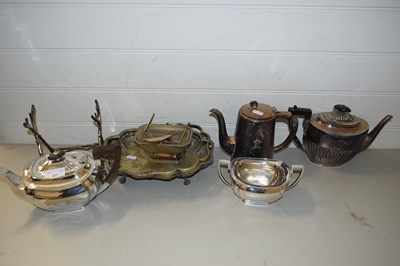Lot 27 - MIXED LOT VARIOUS SILVER PLATED TEA WARES AND...
