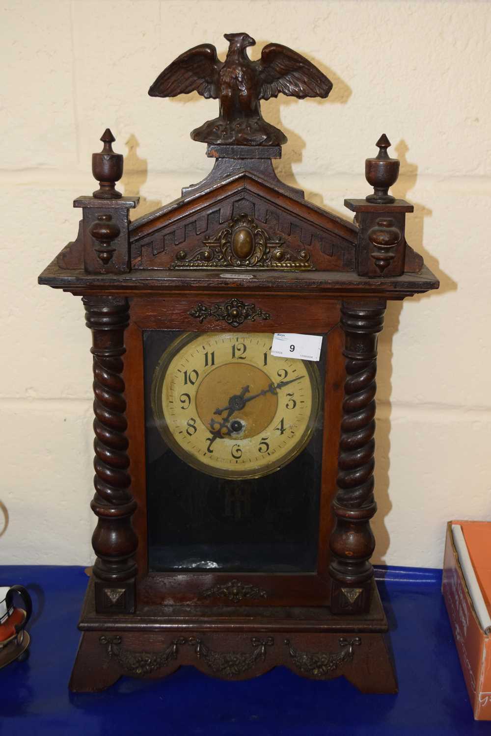 Lot 9 - A large mantel clock, late 19th Century with...