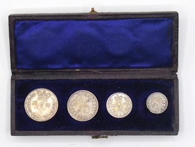 Lot 51 - Queen Victoria 1877 maundy money set of silver...