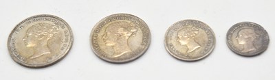 Lot 51 - Queen Victoria 1877 maundy money set of silver...