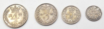 Lot 51 - Queen Victoria 1877 maundy money set of silver...