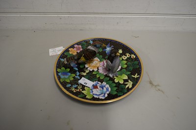 Lot 48 - MODERN CHINESE CLOISONNE PLATE DECORATED WITH...