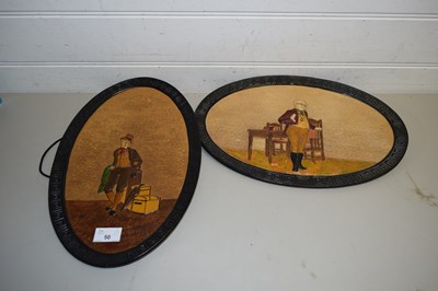 Lot 50 - TWO OVAL BRETBY WALL PLAQUES