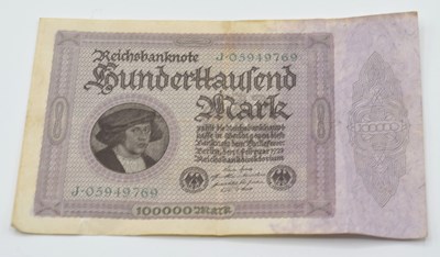Lot 57 - 1923 German Weimar Republic 100,000 mark...
