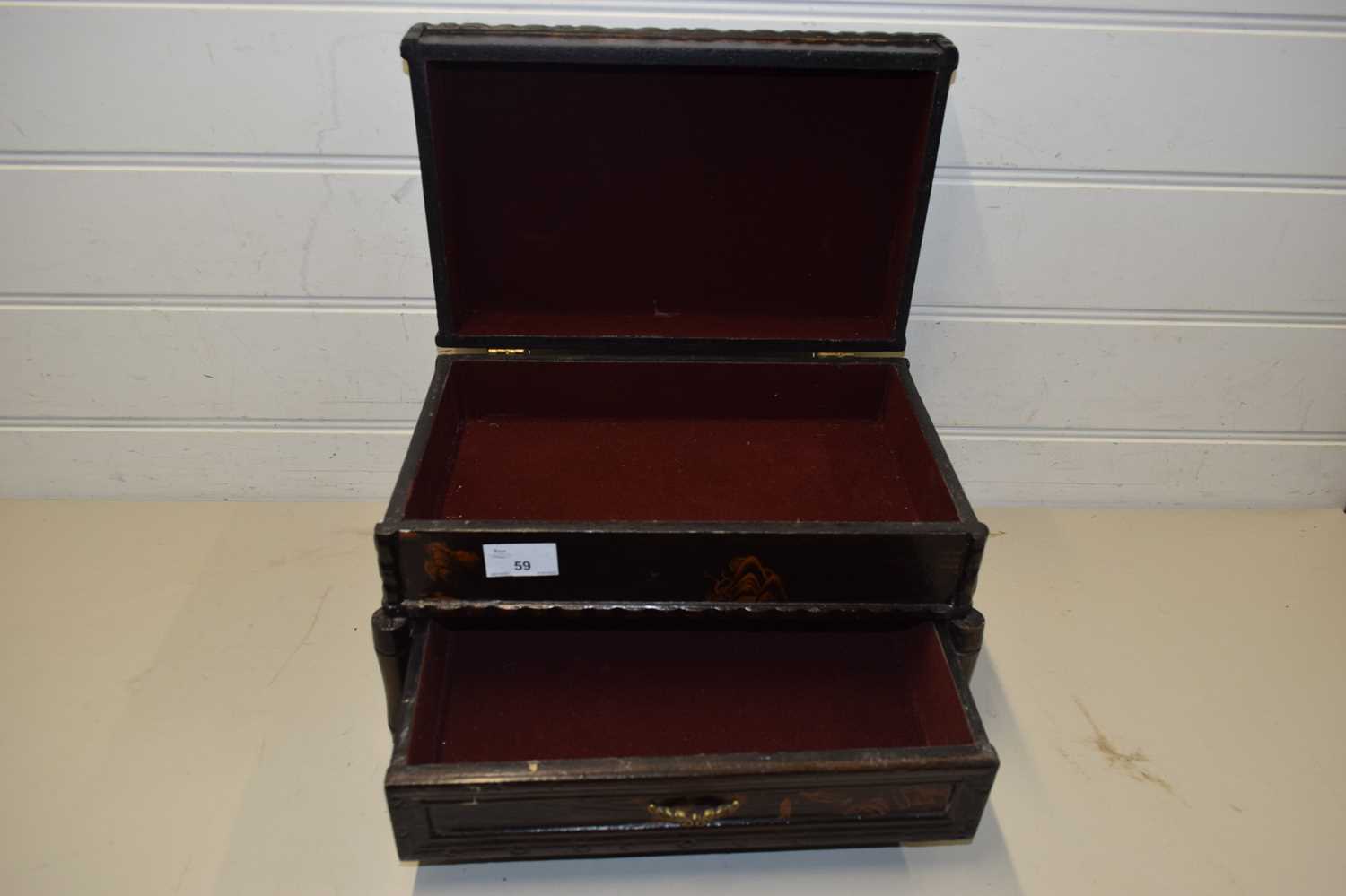 Lot 59 - 20TH CENTURY BLACK LACQUERED ORIENTAL...