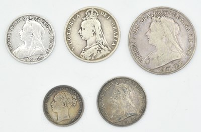 Lot 58 - Queen Victoria, 1899 silver crown together...