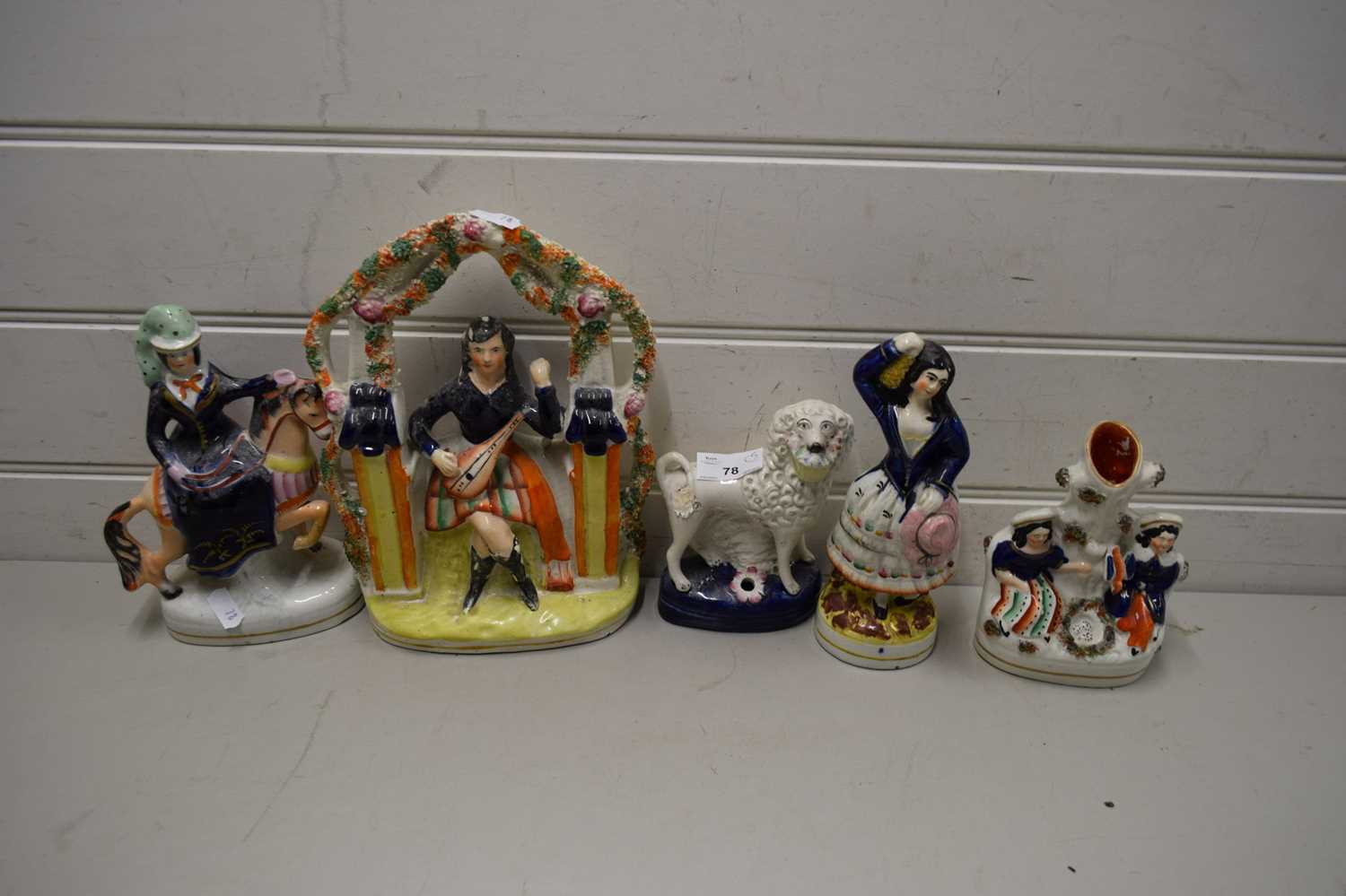 Lot 78 - MIXED LOT FIVE VARIOUS STAFFORDSHIRE FIGURES...