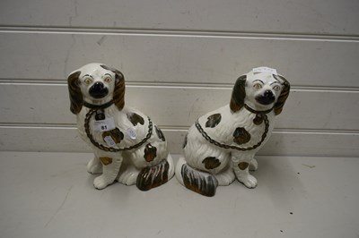 Lot 81 - PAIR OF VICTORIAN STAFFORDSHIRE DOGS
