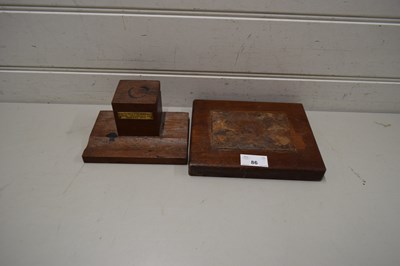 Lot 86 - DESK STAND MARKED 'FROM THE TEAK OF HMS IRON...