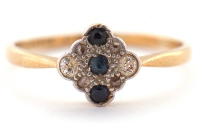 Lot 3 - An 18ct and platinum sapphire and diamond ring,...