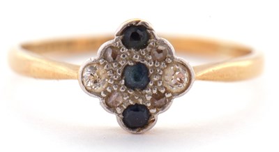 Lot 3 - An 18ct and platinum sapphire and diamond ring,...