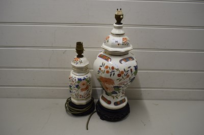 Lot 96 - TWO MODERN ORIENTAL CERAMIC TABLE LAMPS