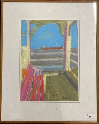 Lot 37 - Derek Inwood (1925-2012). pastel, "Shelter,...