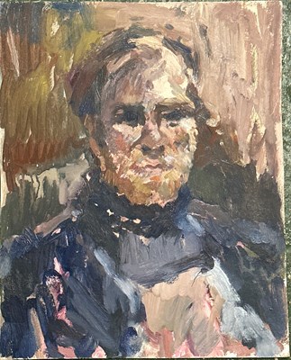 Lot 39 - Gilbert Adams. oil on board, Portrait, "Derek...