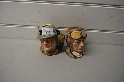 Lot 121 - TWO SMALL ROYAL DOULTON CHARACTER JUGS 'THE...