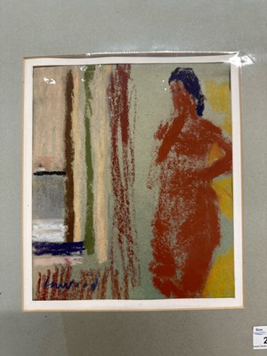 Lot 205 - Derek Inwood (1925-2012), Pastel, figure by...