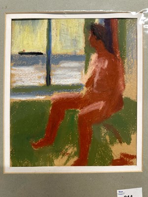 Lot 211 - Derek Inwood (1925-2012), Pastel, figure by...