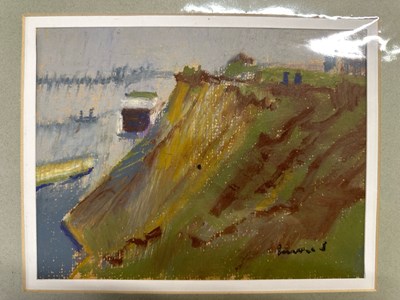 Lot 212 - Derek Inwood (1925-2012), Pastel, coastal...