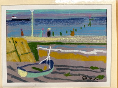 Lot 213 - Derek Inwood (1925-2012), Pastel, seaside...