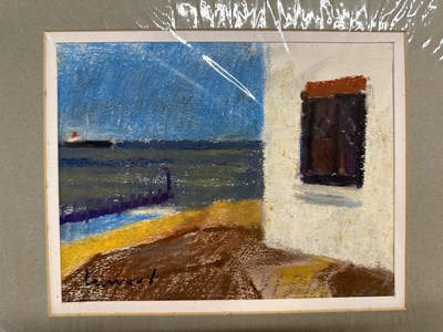 Lot 217 - Derek Inwood (1925-2012), Pastel, cliff edge,...