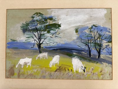 Lot 225 - Derek Inwood (1925-2012), Pastel, cows grazing