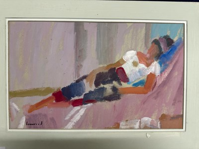 Lot 258 - Derek Inwood (1925-2012), Pastel, reclining...