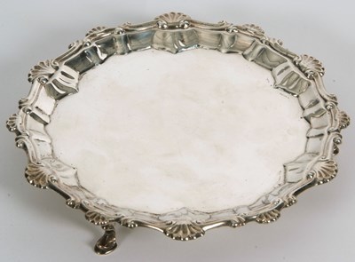 Lot 1 - A George III silver waiter or small salver...