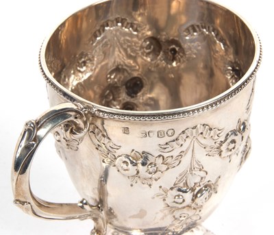 Lot 12 - A Victorian silver mug of trophy shape having...