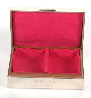 Lot 13 - An Elizabeth II silver cigarette box of...