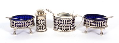 Lot 19 - A Martin Hall & Co four piece condiment set of...