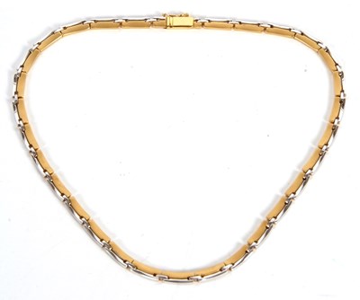 Lot 359 - An 18ct bi-colour necklace and matching...