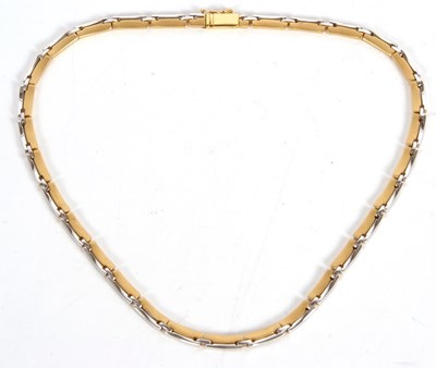 Lot 359 - An 18ct bi-colour necklace and matching...