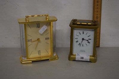 Lot 38 - A brass cased carriage clock marked Hawley &...