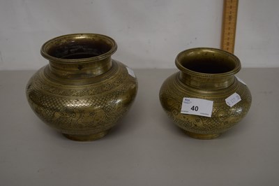 Lot 40 - Two Indian brass vases