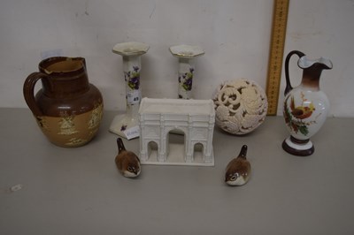 Lot 49 - Mixed Lot: Doulton jug, various candlesticks,...