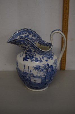 Lot 55 - A blue and white wash jug marked Indian Temple
