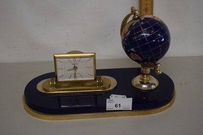 Lot 61 - A modern desk clock with globe mount
