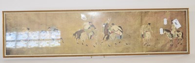 Lot 287 - A framed print of Li Ling polo players,...