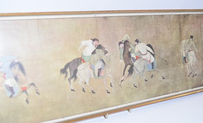 Lot 287 - A framed print of Li Ling polo players,...