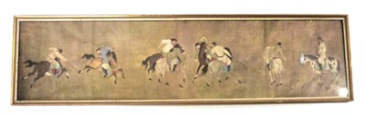 Lot 287 - A framed print of Li Ling polo players,...