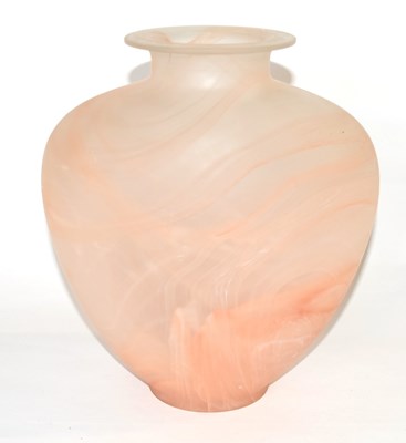Lot 294 - An Art Glass vase with a pink swirl design,...