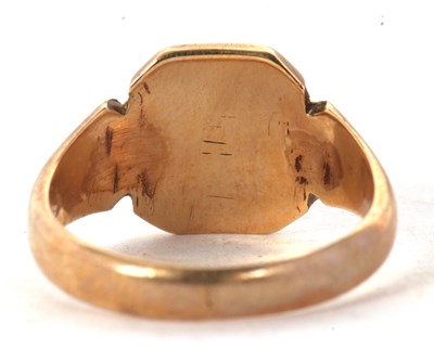 Lot 40 - A 9ct signet ring, with central initialled...