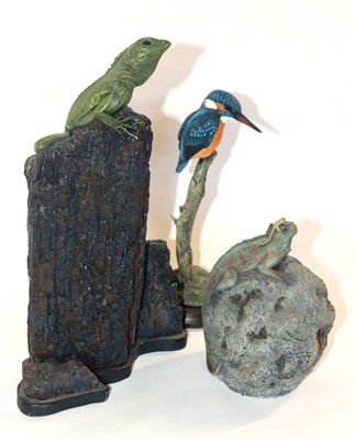 Lot 307 - Three animal studies in bronzed resin by...