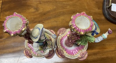 Lot 311 - Pair of continental porcelain Minton style...